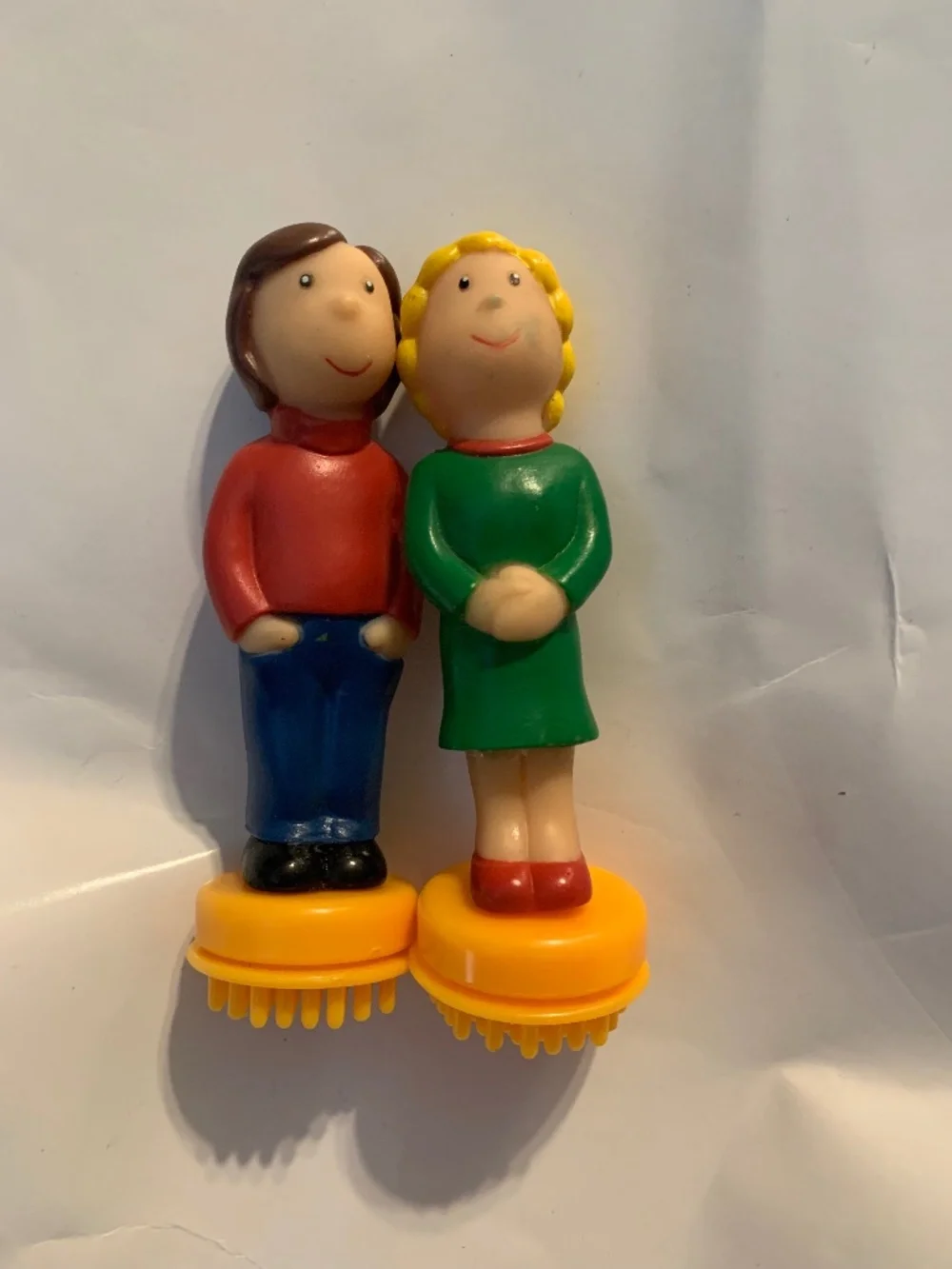 Vintage 1970s Bristle Blocks Family Figures Lot of 2 Battat